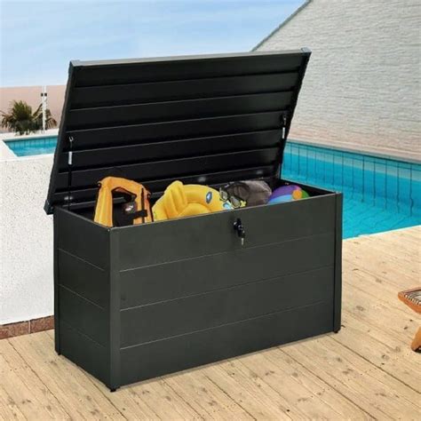 metal deck storage box|exterior mounted metal boxes.